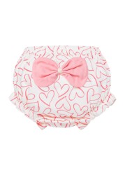 Cute Baby Pants Pants Bow Cloth Diaper Reusable Infant Cotton Nappy Cloth Kids Training Pants Wear Outside for 1-3 Y