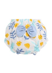 Cute Baby Pants Pants Bow Cloth Diaper Reusable Infant Cotton Nappy Cloth Kids Training Pants Wear Outside for 1-3 Y