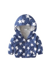 Spring Autumn Kids Clothes Boys Jackets Children Hooded Zipper Windbreaker Toddler Boys Car Dinosaur Waterproof Hoodies for Boys