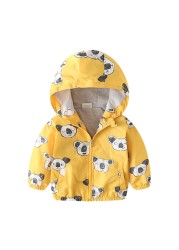 Spring Autumn Kids Clothes Boys Jackets Children Hooded Zipper Windbreaker Toddler Boys Car Dinosaur Waterproof Hoodies for Boys