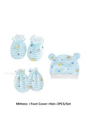 4 Pairs/Set Newborn Baby Socks Gloves Anti-scratch Breathable Gloves Stocking