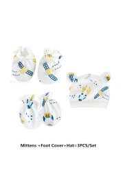 4 Pairs/Set Newborn Baby Socks Gloves Anti-scratch Breathable Gloves Stocking