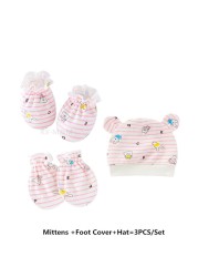 4 Pairs/Set Newborn Baby Socks Gloves Anti-scratch Breathable Gloves Stocking