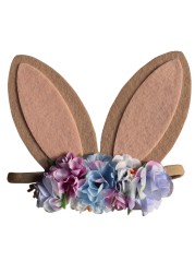 Baby Wide Bunny Ear Floral Headbands Photography Prop Lacehair Bows Bands For Babies Infant Hairbands Hair Accessories