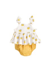 Sanlutoz Cotton Baby Girls Clothes Sets Summer Baby Girls Tops + Bottoms Outfits Sets 2pcs