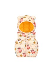 Children Outerwear Baby Girl Clothes Winter Boy Vest Autumn Clothes Infant Waistcoat Dinosaur Sleeveless Toddler Hooded Cotton Coat