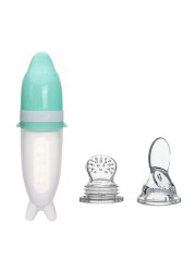 Squeeze Feeding Bottle Silicone Newborn Baby Training Rice Spoon Infant Cereal Food Supplement Feeder Safe Tableware