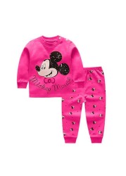 2021 New Winter Baby Clothes Suit Cotton Newborn Baby Boy Girl Clothes 2pcs Toddler Pajamas Unisex Children Clothing Suit 0-2Y