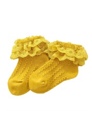 Kids Breathable Socks Cotton Lace Ruffle Princess Mesh Socks Children Ankle Short Sock Toddler Girls Kids Toddler