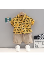 New summer baby clothes suit children boys cartoon casual shirt shorts 2pcs/sets baby costume infant clothing kids tracksuits