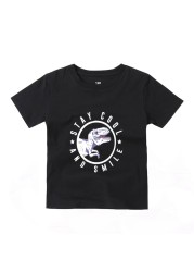 2022 Fashion Boys and Babies' Short Sleeve T-shirt Boys T-Rex Crewneck Dinosaur T-shirt Cotton Tops Tees Summer Clothes