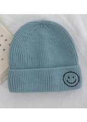 MILANCEL New Arrival Kids Hat Smile Print Boys Hats Knit Baby Hats Brief Girls Hat