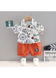 New Summer Baby Boy Clothes Suit Children Girls Cute Shirt Pants 2pcs/set Toddler Casual Costume Infant Outfits Kids Tracksuit