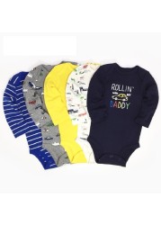 Long Sleeve Romper Cartoon Boy Girl Clothes Infant Clothes Set Newborn Costume Cotton 2022 Autumn Spring Rompers 5pcs