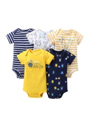 Baby Short Sleeve O-Neck Bodysuit Boy Girl Body Clothes Infant Clothes Unisex New Born Bodysuits 2021 Spring Summer Costume