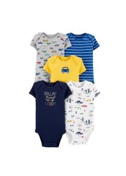 Cartoon Monster Baby Newborn Clothes Newborn Baby Clothes Short Sleeve Cotton Onesex Unisex Bodysuit 2021 5pcs/set