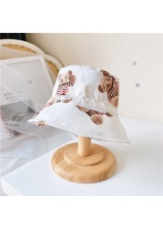 MILANCEL 2021 autumn new children's hats Korean cartoon bear fisherman hat children's thin