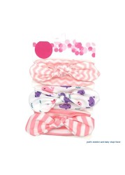 67JC 3pcs Lovely Baby Girls Cotton Hair Bows Headbands Elastic Cute Hair Band Hair Accessories For Toddlers Infant
