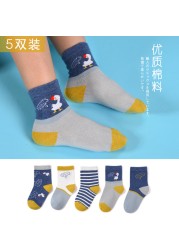 New 2021 5 Pairs Baby Socks Boys Girls Round Socks Fashion Comfortable Cotton Sock Baby Sock Clothes Gift Baby Socks