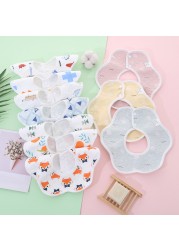 Boy Girls Lace Bibs Soft Cotton Adjustable Lace-up Baby Bib Burp Cloths For Babies Baby Feeding Saliva Towel