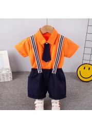 New Summer Fashion Baby Clothes Suit Children Boys Cotton Shirt Pants 2 Pieces/Set Toddler Casual Uniforms Infant Kids Tracksuits