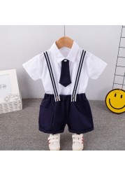 New Summer Fashion Baby Clothes Suit Children Boys Cotton Shirt Pants 2 Pieces/Set Toddler Casual Uniforms Infant Kids Tracksuits