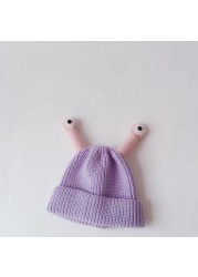 MILANCEL 2021 winter kids hat cute eye hat fashion boys hat korean solid girls hat fashion knitted hat