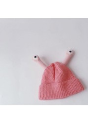 MILANCEL 2021 winter kids hat cute eye hat fashion boys hat korean solid girls hat fashion knitted hat