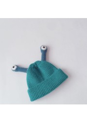 MILANCEL 2021 winter kids hat cute eye hat fashion boys hat korean solid girls hat fashion knitted hat