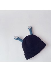 MILANCEL 2021 winter kids hat cute eye hat fashion boys hat korean solid girls hat fashion knitted hat