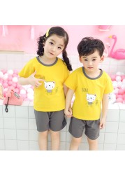 2022 Dinosaur Unicorn Panda Children's Clothing Summer Boys and Girls Clothes Teenagers Kids Suits Boys Sets Girls Outfits