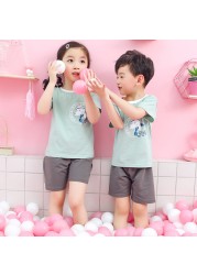 2022 Dinosaur Unicorn Panda Children's Clothing Summer Boys and Girls Clothes Teenagers Kids Suits Boys Sets Girls Outfits