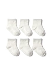 Boys and Girls 6 Pairs Socks 0-6 Years, Cotton, Kids, Non Slip, Short Cut, Elastic Grips, Four Seasons