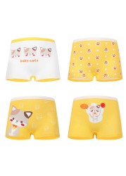 4pcs/lot Kids Girls Underwear Cotton Boxer Girl Comfortable Breathable Safety Pants Children's Panties