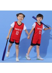 Baby boy basketball uniform outdoor sportswear 3-12 years old girls youth short suit summer children designer clothes set