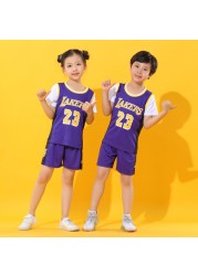 Baby boy basketball uniform outdoor sportswear 3-12 years old girls youth short suit summer children designer clothes set