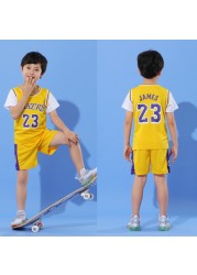 Baby boy basketball uniform outdoor sportswear 3-12 years old girls youth short suit summer children designer clothes set