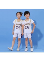 Baby boy basketball uniform outdoor sportswear 3-12 years old girls youth short suit summer children designer clothes set