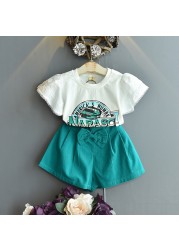 2022 Toddler Kids Baby Girls Floral T-shirt Shorts Sets + Summer Shorts 2pcs Fashion Girl Infant Clothes Casual Children's Sets