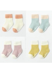 4 Pairs Cotton Baby Socks Cotton Socks Baby Boys Girls Cute Lovely Anti-Slip Socks Toddler Kids Fashion Soft Socks Autumn