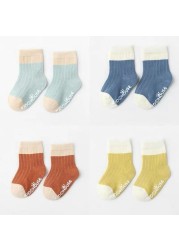 4 Pairs Cotton Baby Socks Cotton Socks Baby Boys Girls Cute Lovely Anti-Slip Socks Toddler Kids Fashion Soft Socks Autumn