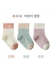 4 Pairs Cotton Baby Socks Cotton Socks Baby Boys Girls Cute Lovely Anti-Slip Socks Toddler Kids Fashion Soft Socks Autumn