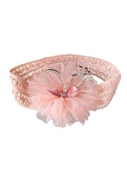 Infant Baby Hair Band Rhinestone Crown Headdress Baby Girl Mesh Elastic Headband Turban QX2D