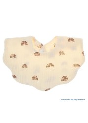 67JC Baby Wavy Shape Feeding Bib Bandana Burp Cloths Scarf Printed Saliva Towel Apron