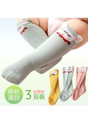 3 Pair Kids Socks Knee High Socks Baby Girls Boys Soft Cotton Children Socks Kids Knee High Cute Printing Toddler Newborn Socken