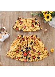 Fashion Baby Girls Clothing Set Summer Baby Kids African Boho Style Printed Jacket Tops Skirts Outfits Suits Children Clothes