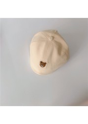 MILANCEL 2022 Spring New Kids Hat Bear Pattern Girls Casual Solid Hats Boys Caps Korean Cotton Children Hat