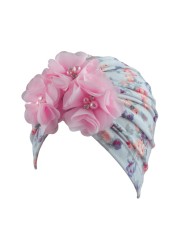 Baby Headband Spring Flower Baby Girls Hat for Newborn Soft Cotton Boys Girls Turban Hat Infant Baby Hat Head Wraps