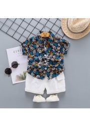 New Summer Baby Clothes Suit Children Boys Fashion Printed T-shirt + Pants 2 Pieces/Set Toddler Sports Casual Uniforms Kids Tracksuits