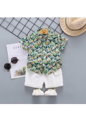 New Summer Baby Clothes Suit Children Boys Fashion Printed T-shirt + Pants 2 Pieces/Set Toddler Sports Casual Uniforms Kids Tracksuits